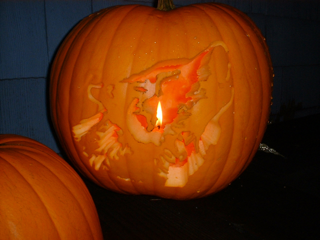 pumpkins just carving infull light